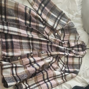 Plaid Women's Jacket in Pink and Brown